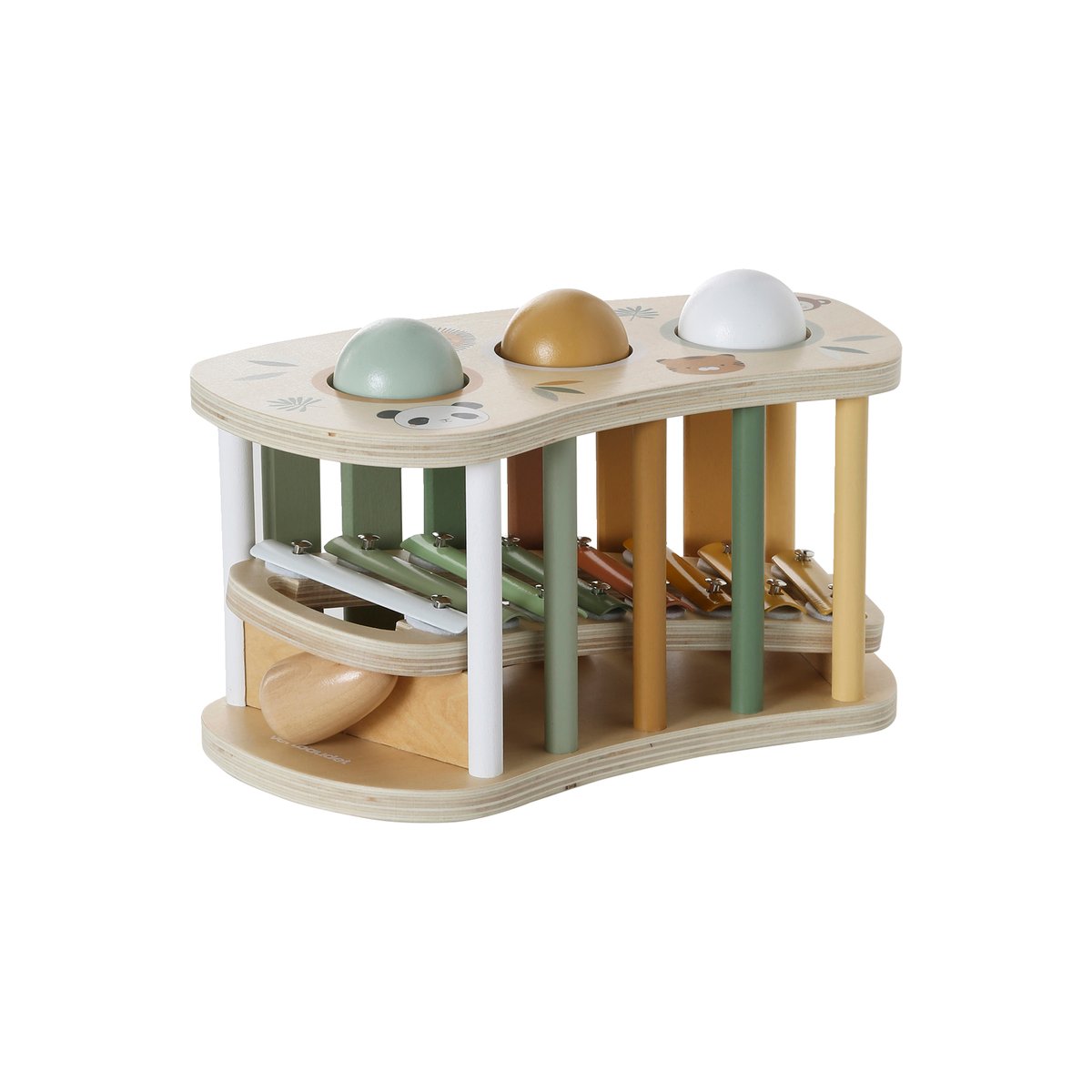 Tap tap xylophone 2 en 1 en bois jaune, VERTBAUDET