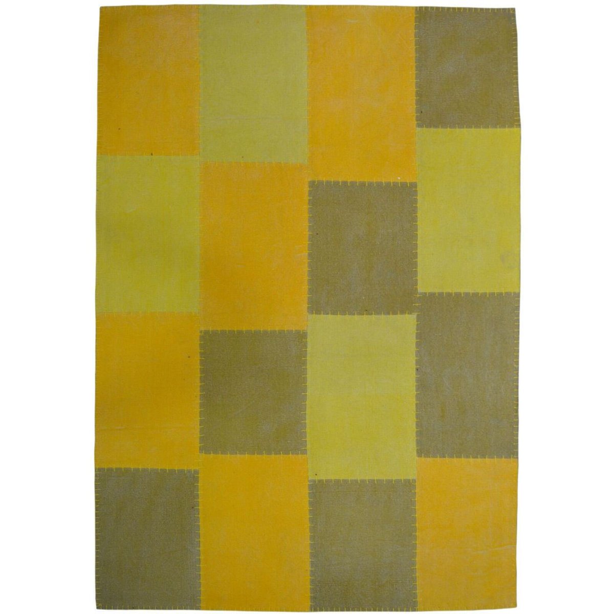 Tapis en coton fait main, LYRICAL multicolore, jaune, ARTE ESPINA