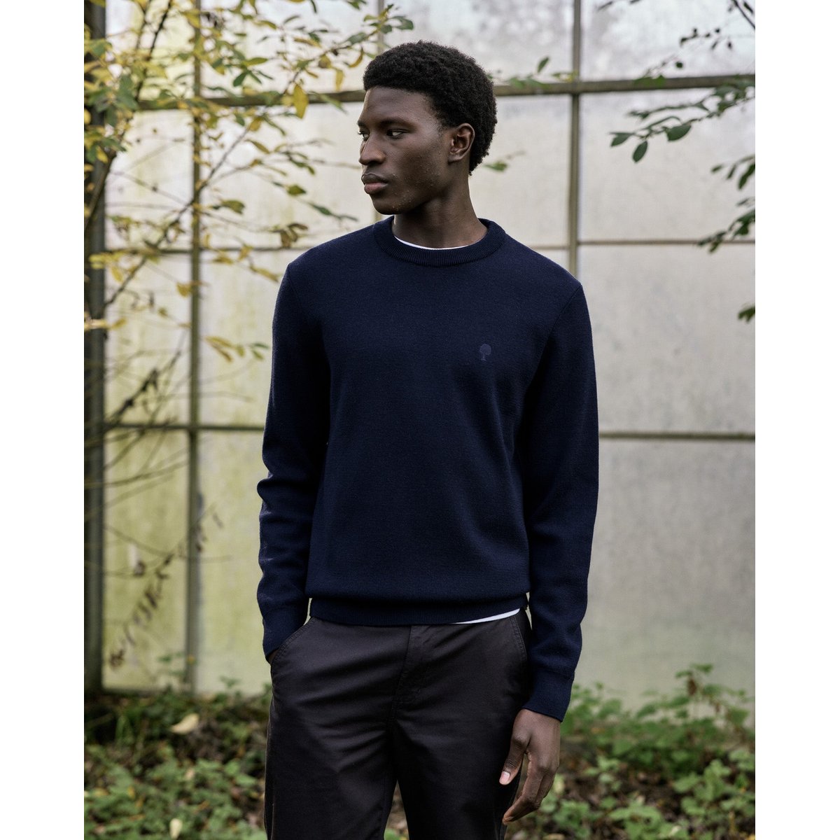 Pull laine MARIGNE bleu marine, FAGUO