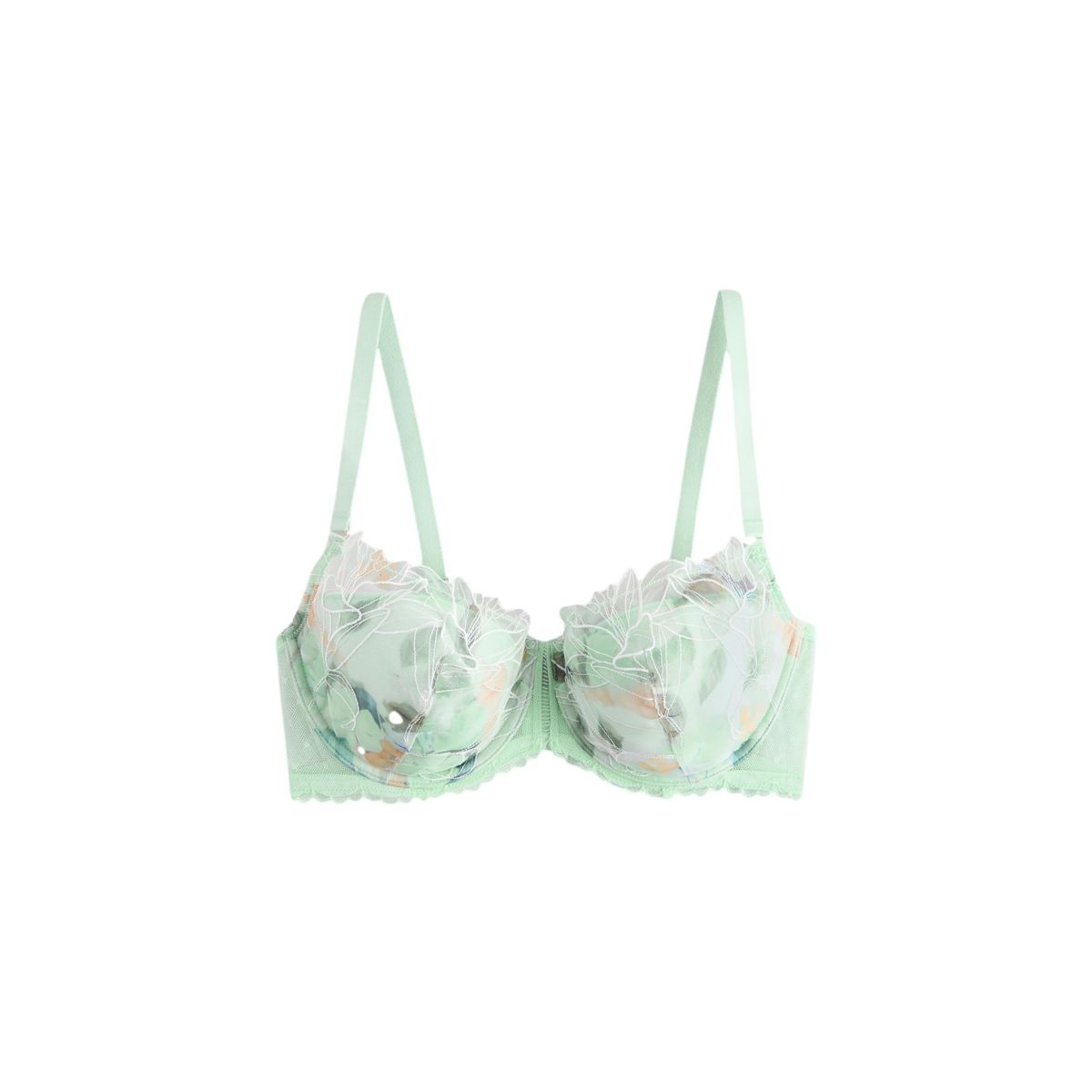 Soutien-gorge en broderie suisse premium imprimé vert, NEXT