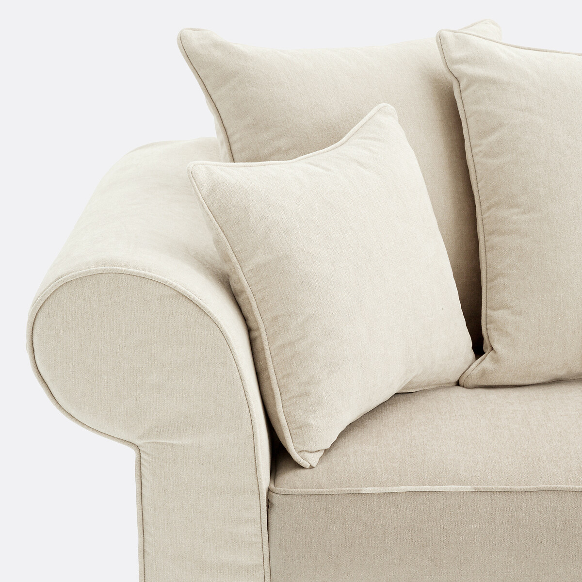 2- of 3-zits rechte bank van gemêleerd polyester, ADELIA beige   , LA REDOUTE INTERIEURS