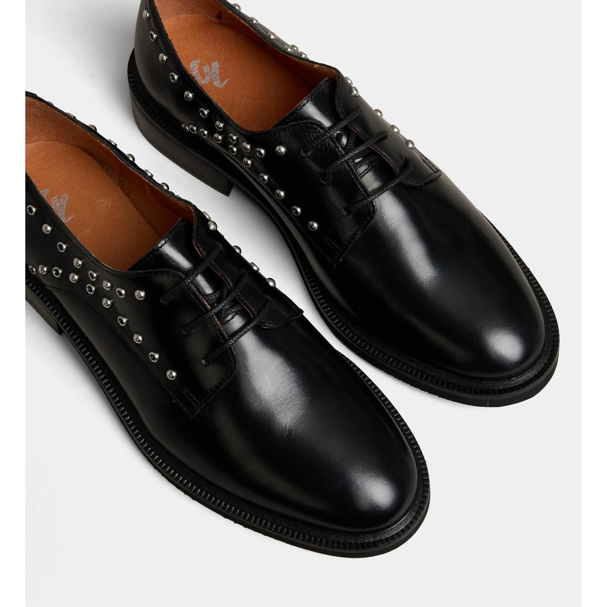 Derbies alexia studs cuir noir, GALERIES LAFAYETTE