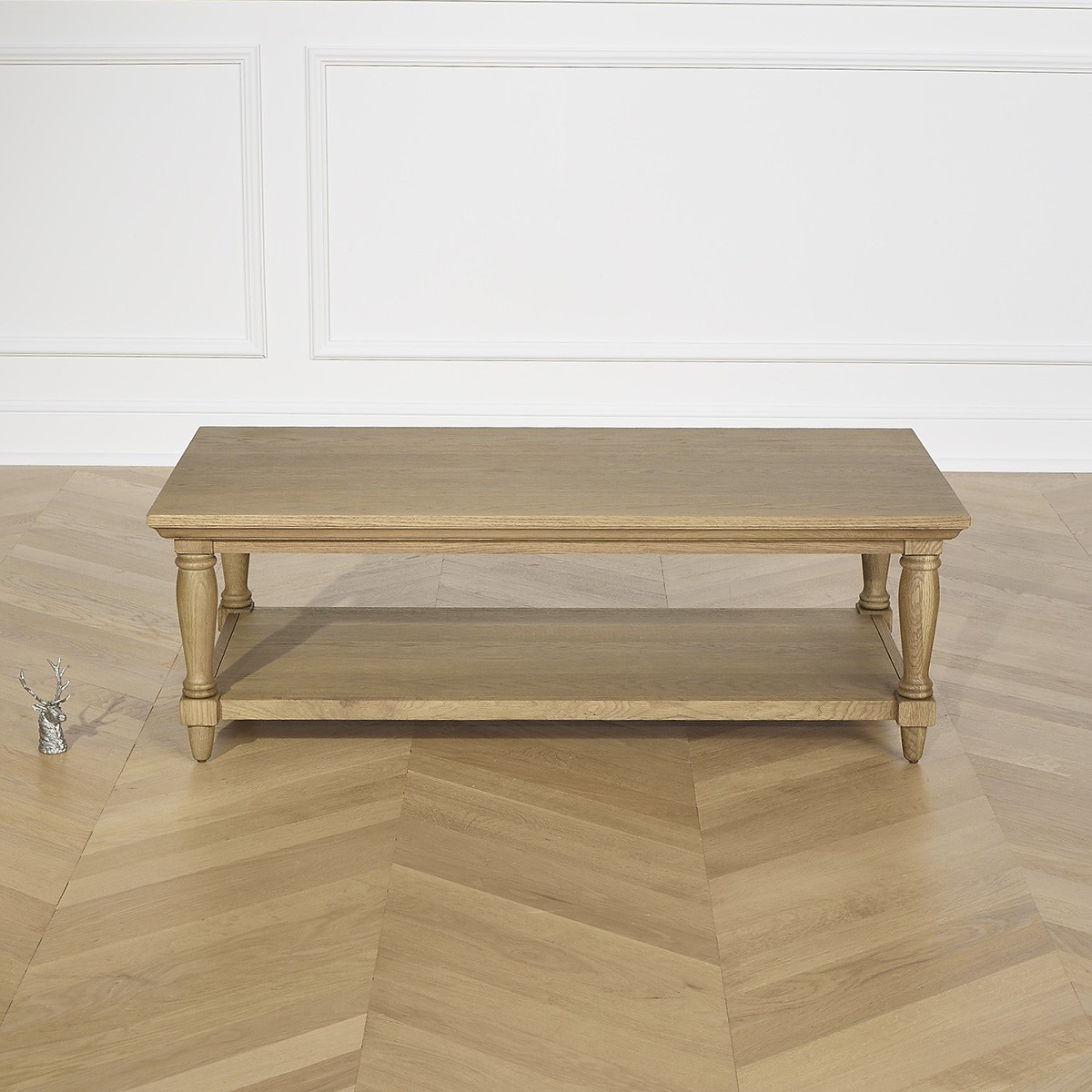 Table basse rectangulaire style shabby chic en chêne EDINBURGH marron, ROBIN DES BOIS