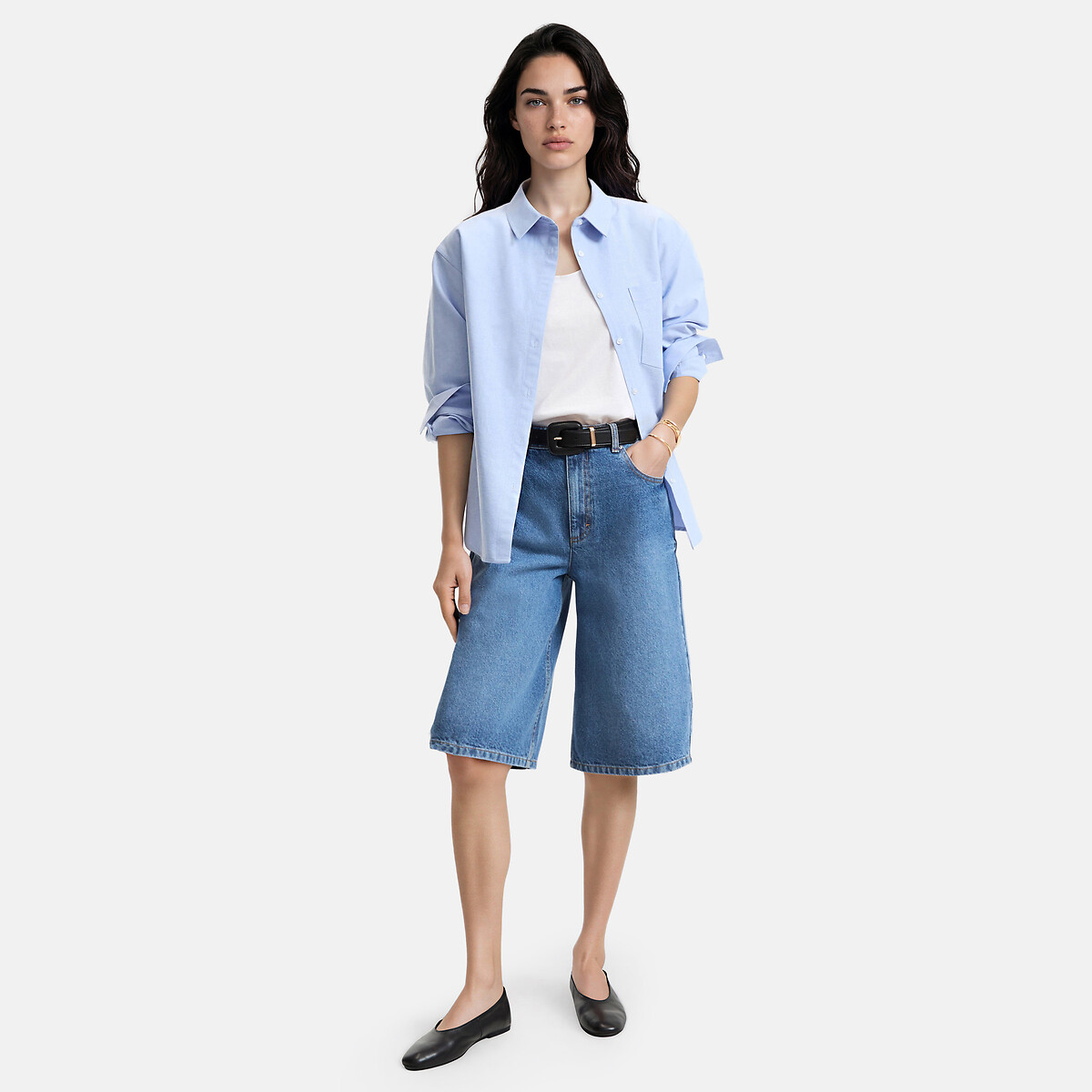Bermudas vaqueras largas azul stone, LA REDOUTE COLLECTIONS