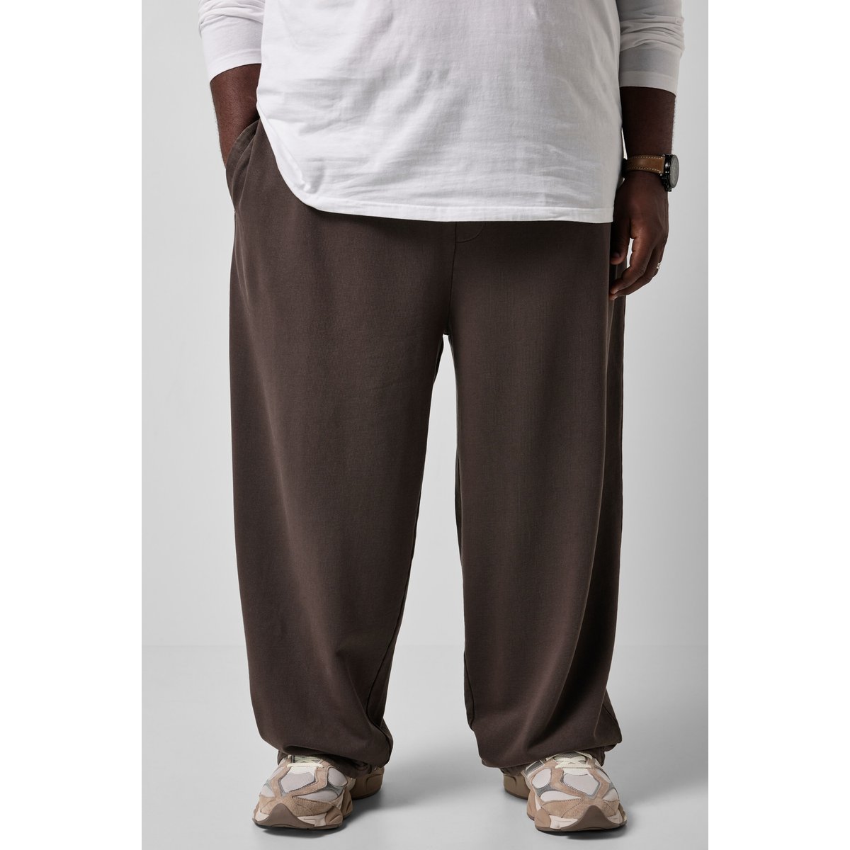 Pantalon en molleton, style vintage marron châtaigne, STHUGE