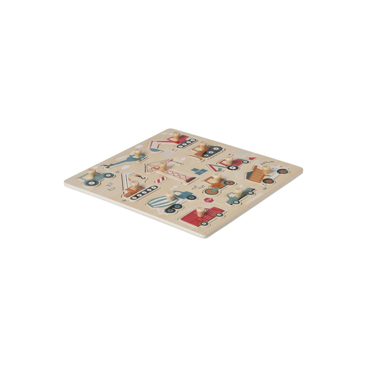 Puzzle boutons Chantier en bois FSC® jaune, VERTBAUDET