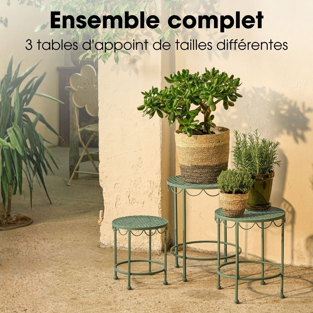 Support Pour Plantes D'extérieur MARSEILLE vert, MICA DECORATIONS