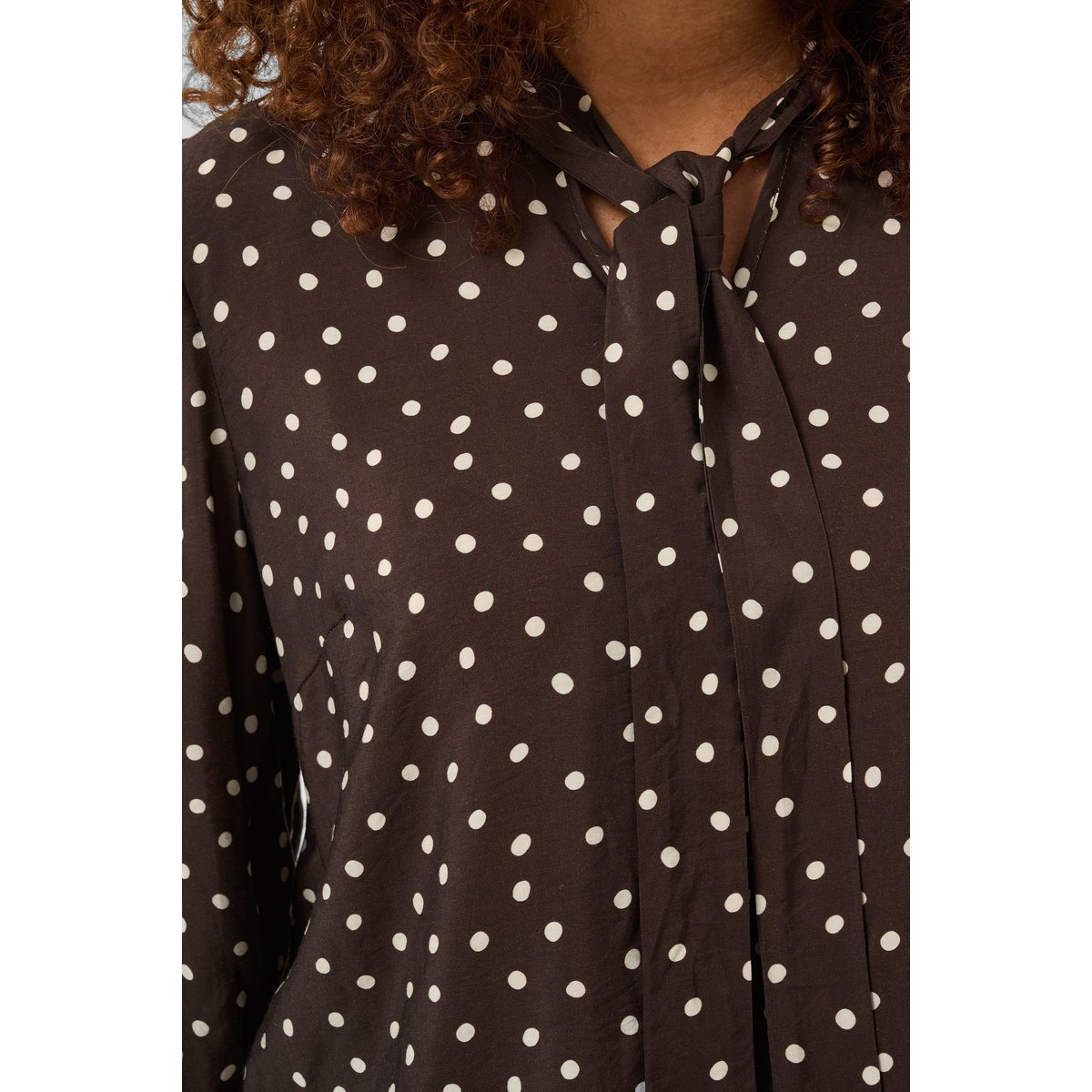 Blouse à manches courtes marron coffee bean turtledove dot, KAFFE