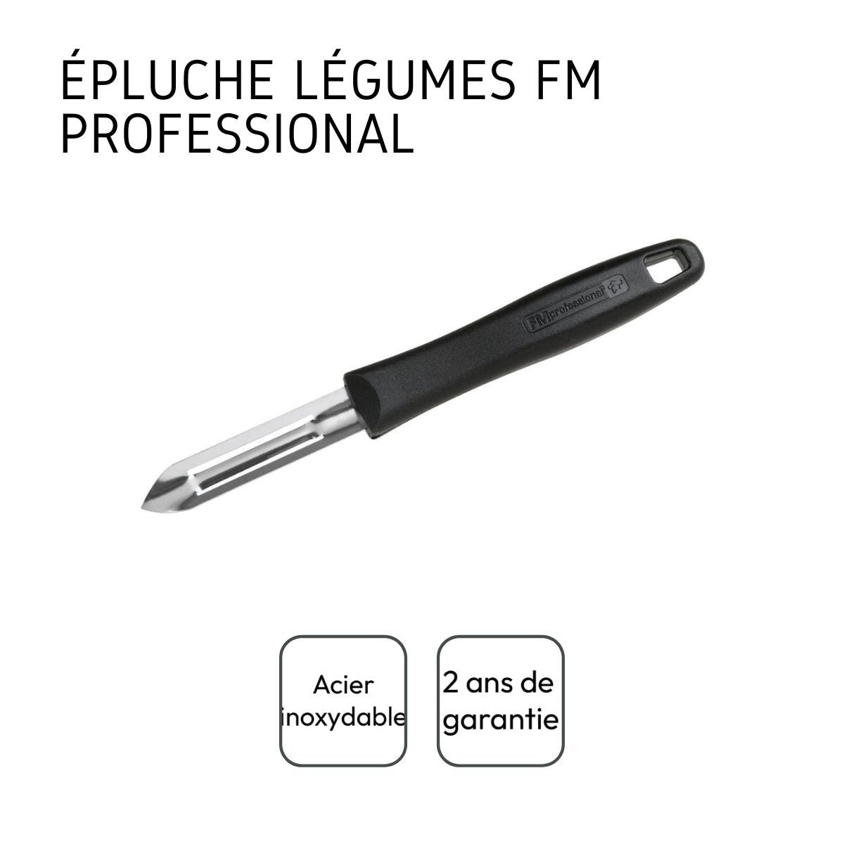 Lot de 2 couteaux éplucheurs économes gris, FM PROFESSIONAL