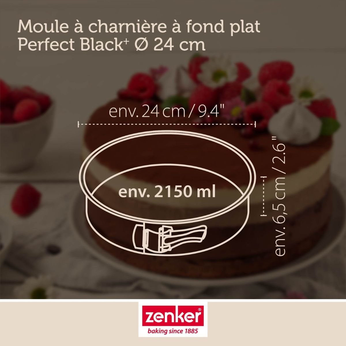 Set de 4 ustensiles de pâtisserie moule à gâteaux PERFECTBACK+ noir, ZENKER