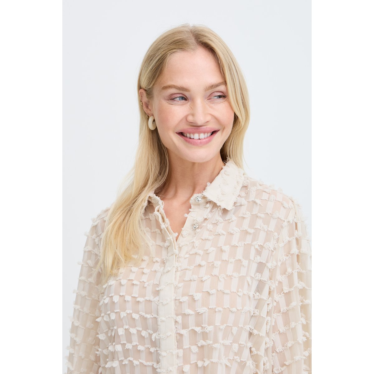 Chemise à manches longues beige oatmeal, B.YOUNG
