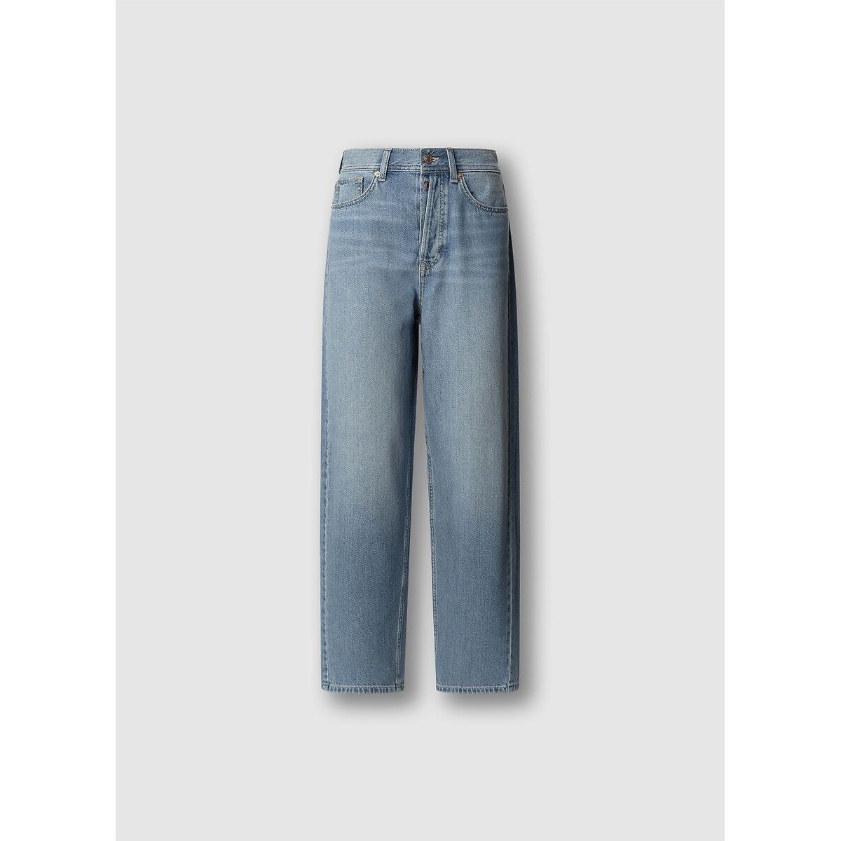 Jean barrel taille haute ADDISON authentic sky blue tencel blen, PEPE JEANS