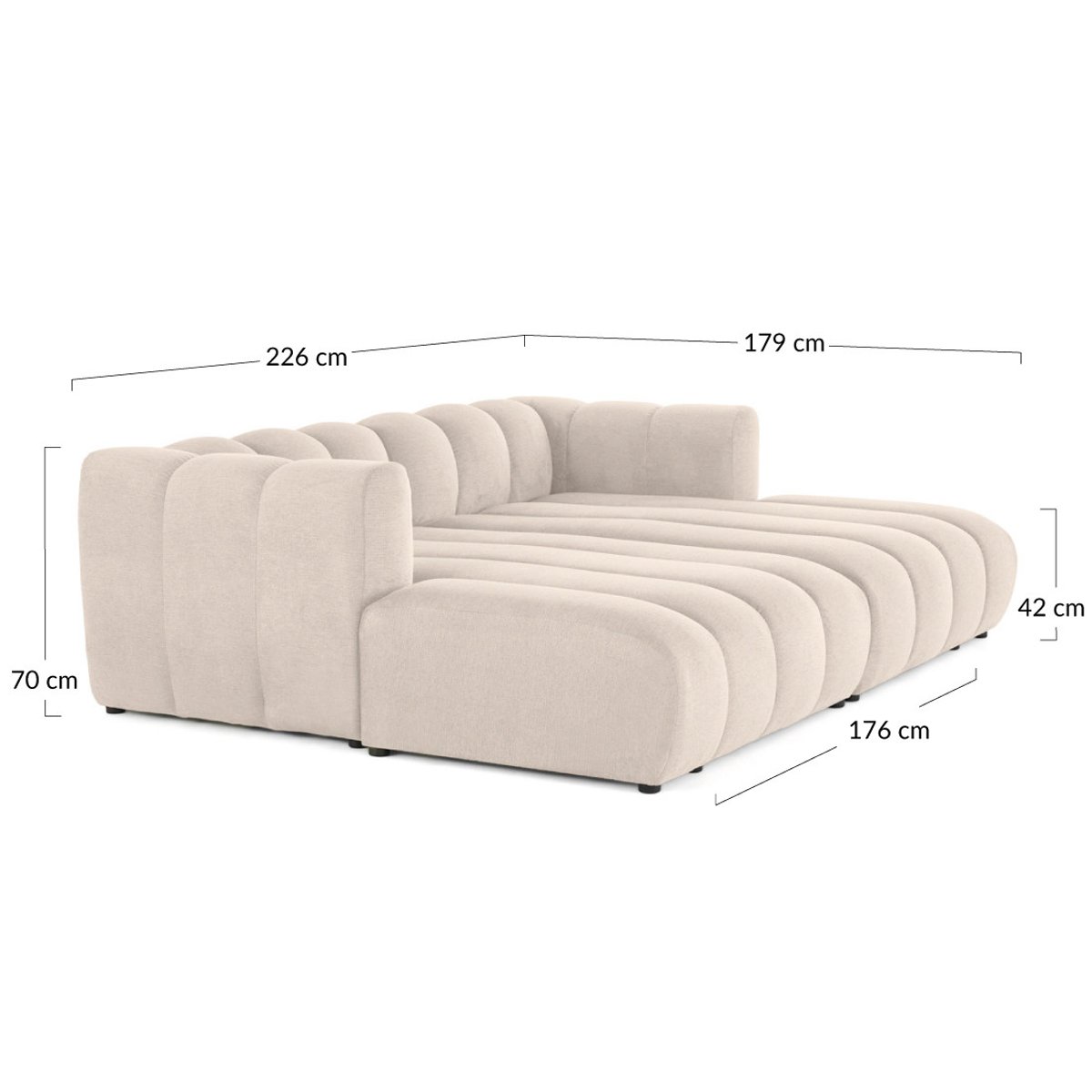 Canapé Modulable 3 places - DEBBIE gris, BEST MOBILIER
