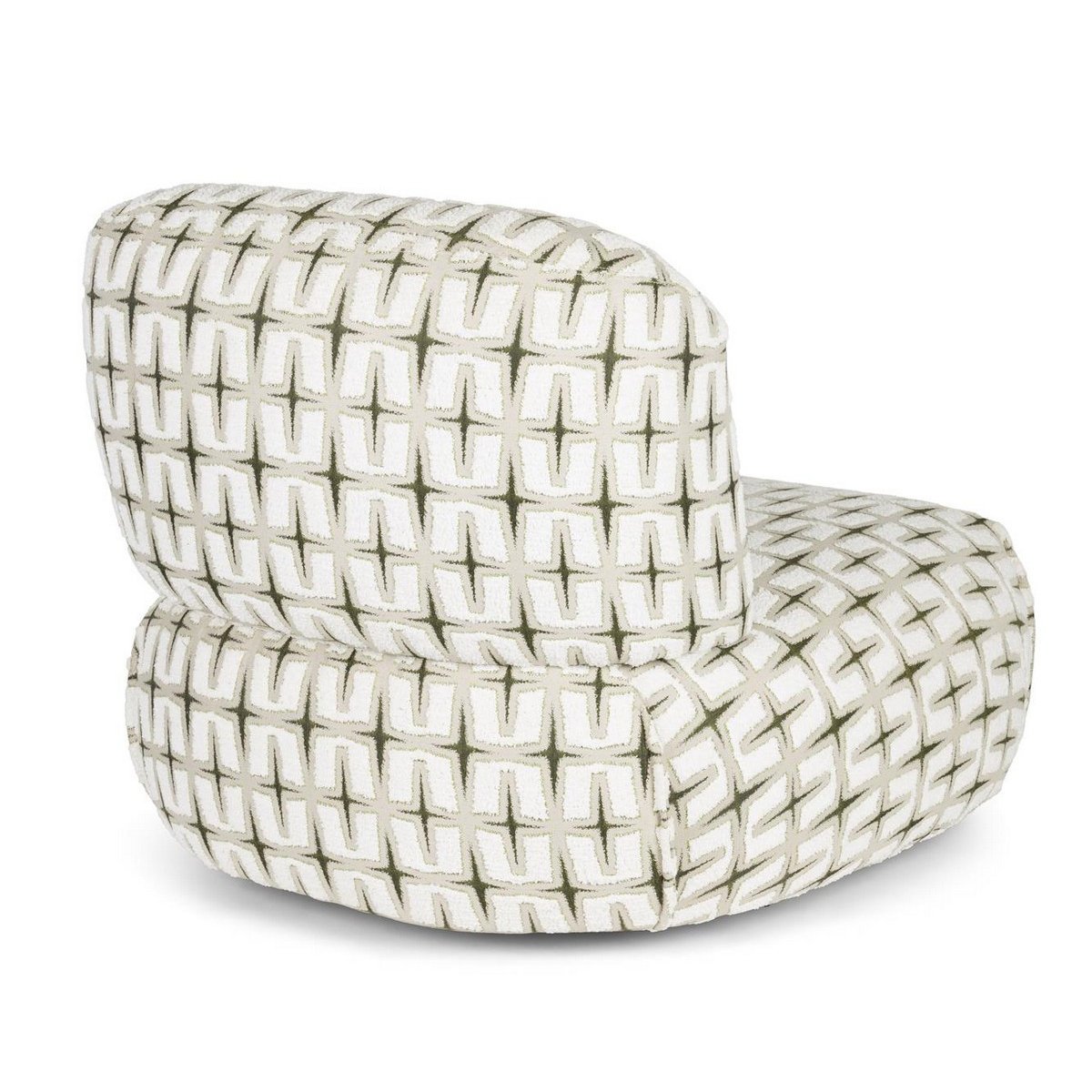 Fauteuil lounge imprimé - RITZ beige et vert, ZUIVER