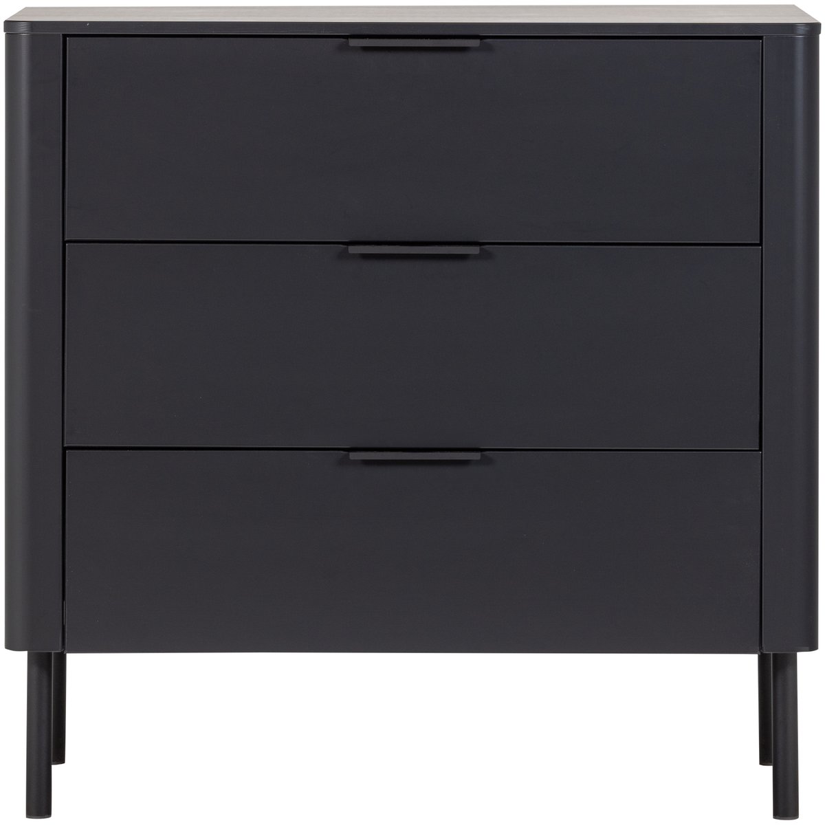 Commode 3 tiroirs en pin GUNNAR noir, WOOOD