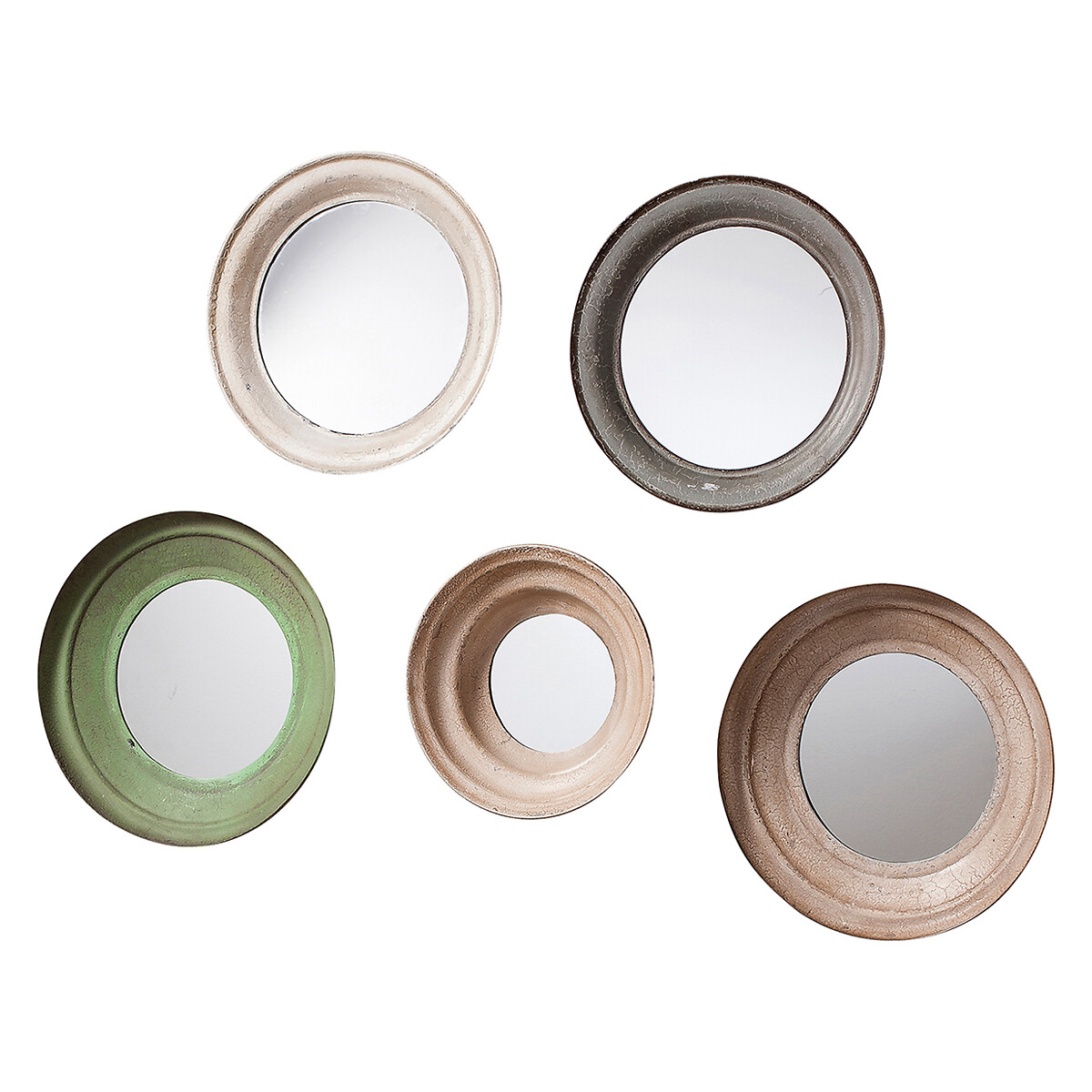 Set of 5 Cochran Metal Painted Mirrors in Multi multi-coloured, ÉDITÉ