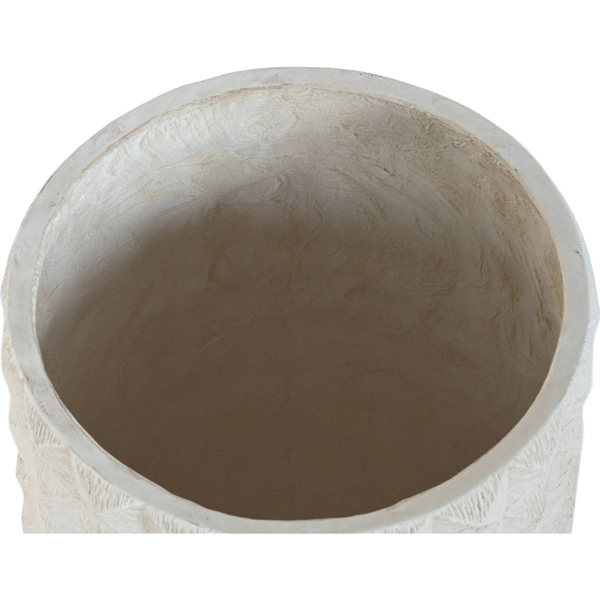 Support pour plante rond en fibre d'argile Moderno beige effet vieilli naturel, RECOLLECTION