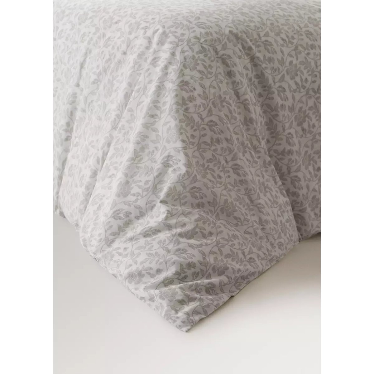 Housse de couette percale de coton imprimé fleuri lit 135/140 cm écru, MANGO HOME