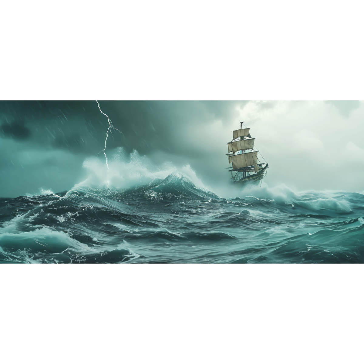 Tableau Mural Navire En Tempête MER tableau en verre synthétique, CEANOTHE
