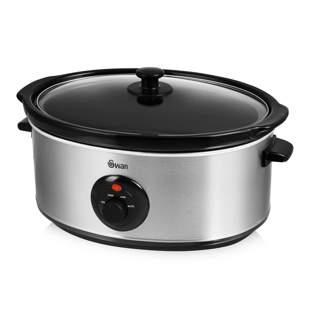 6.5L Stainless Steel Slow Cooker - SF17030 silver-coloured, SWAN