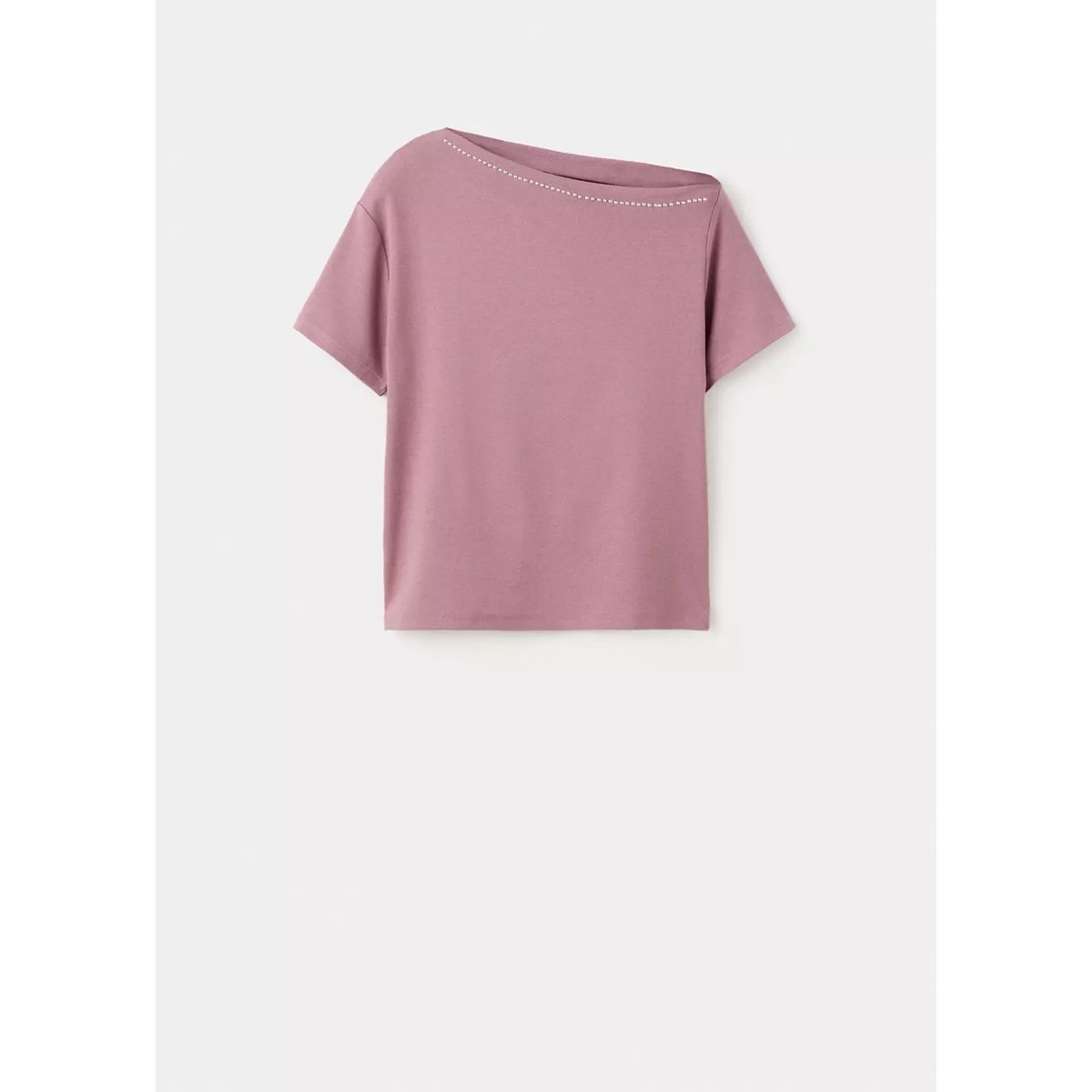 T-shirt détail clous rose pastel, MANGO TEEN