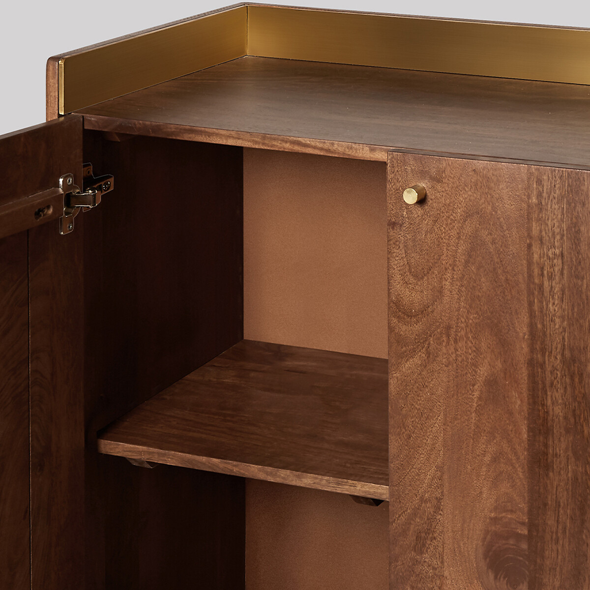 Fresco Mango Wood 2 Door Cabinet dark brown, SWOON