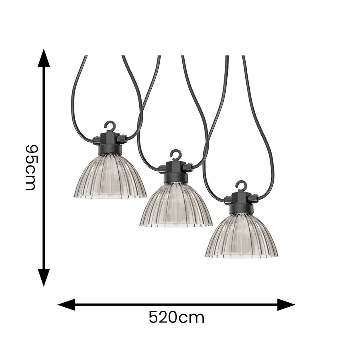 6-pcs Outdoor Battery Operated Pleated String Lights grey, SO'HOME