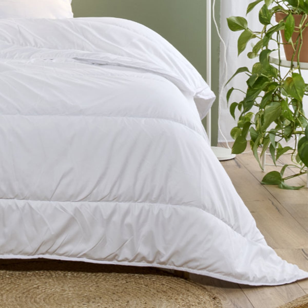 Couette été légère enveloppe COTON BIO blanc, BLEU CALIN