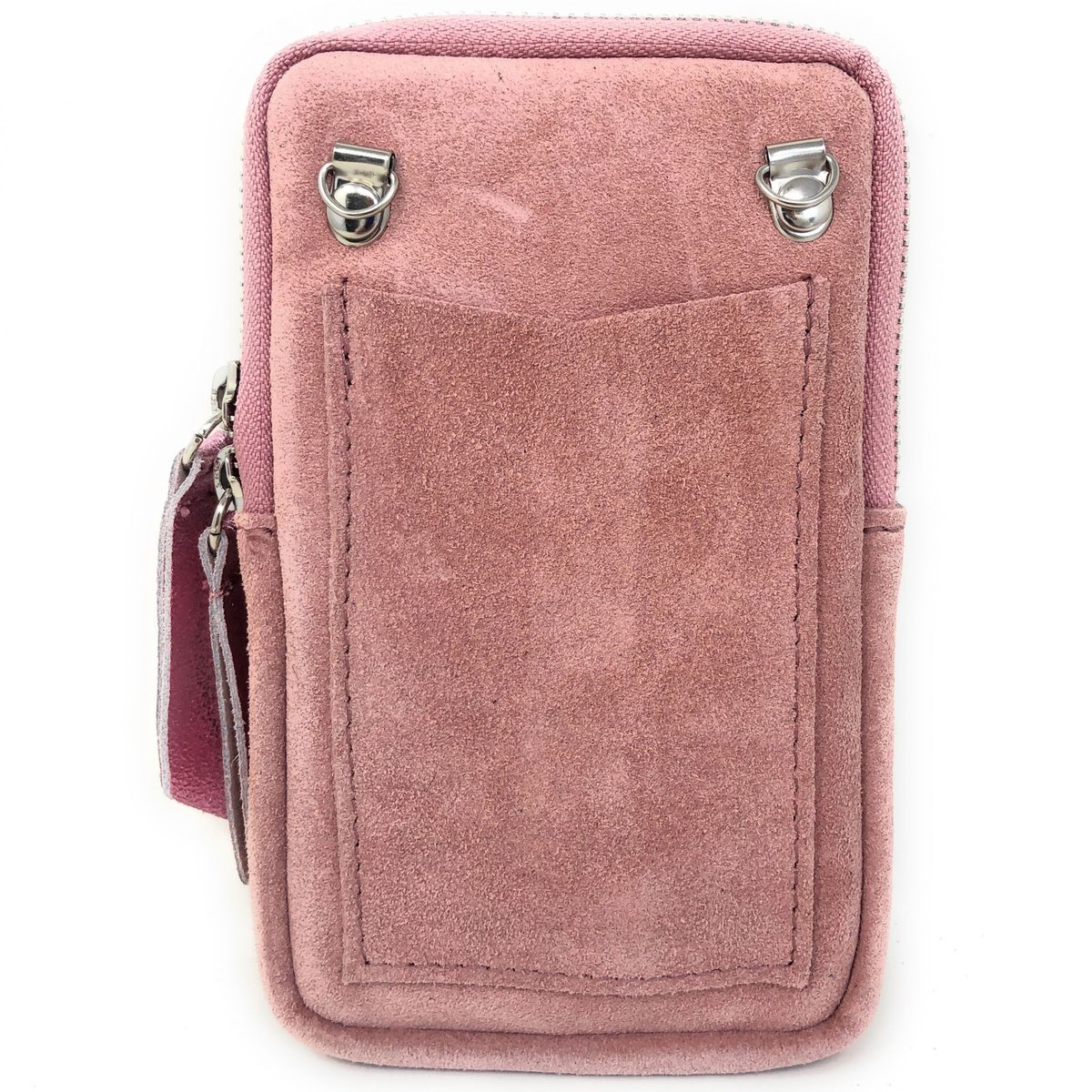 Pochette bandoulière en croute de cuir italien LOUVRE rose clair, OH MY BAG