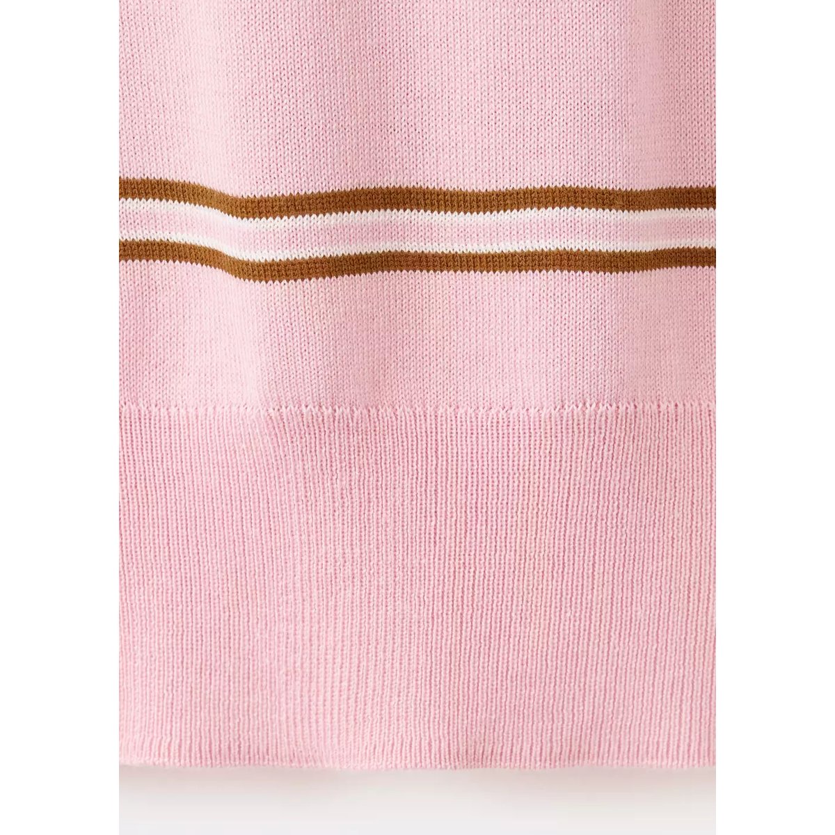 Pull-over rayures col polo rose clair, MANGO
