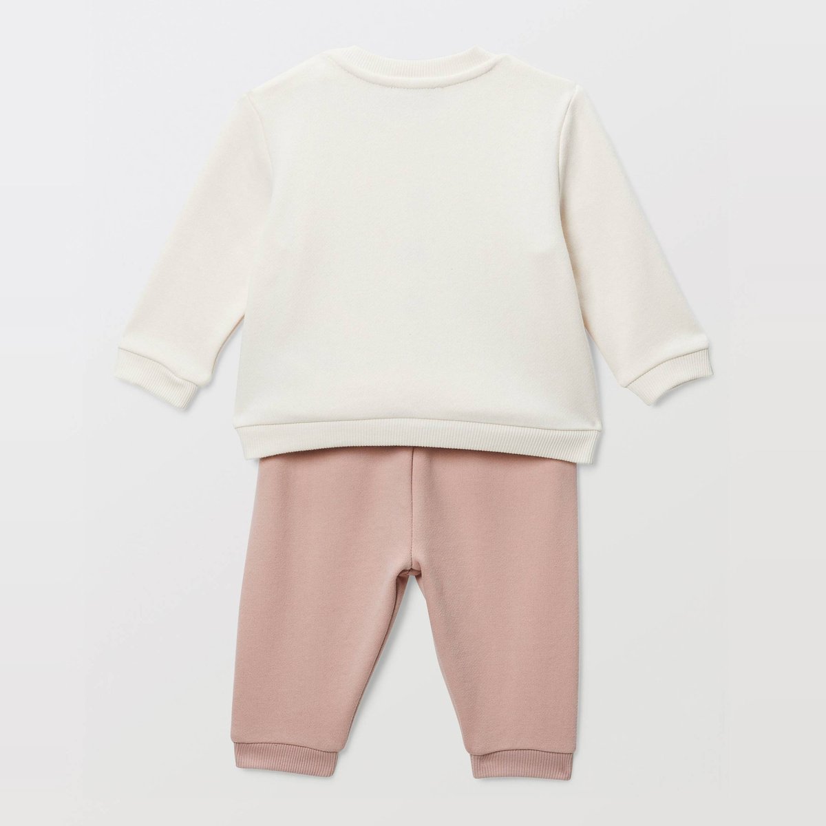 Ensemble en molleton brodé en coton BIO GOTS misty, BOUT'CHOU