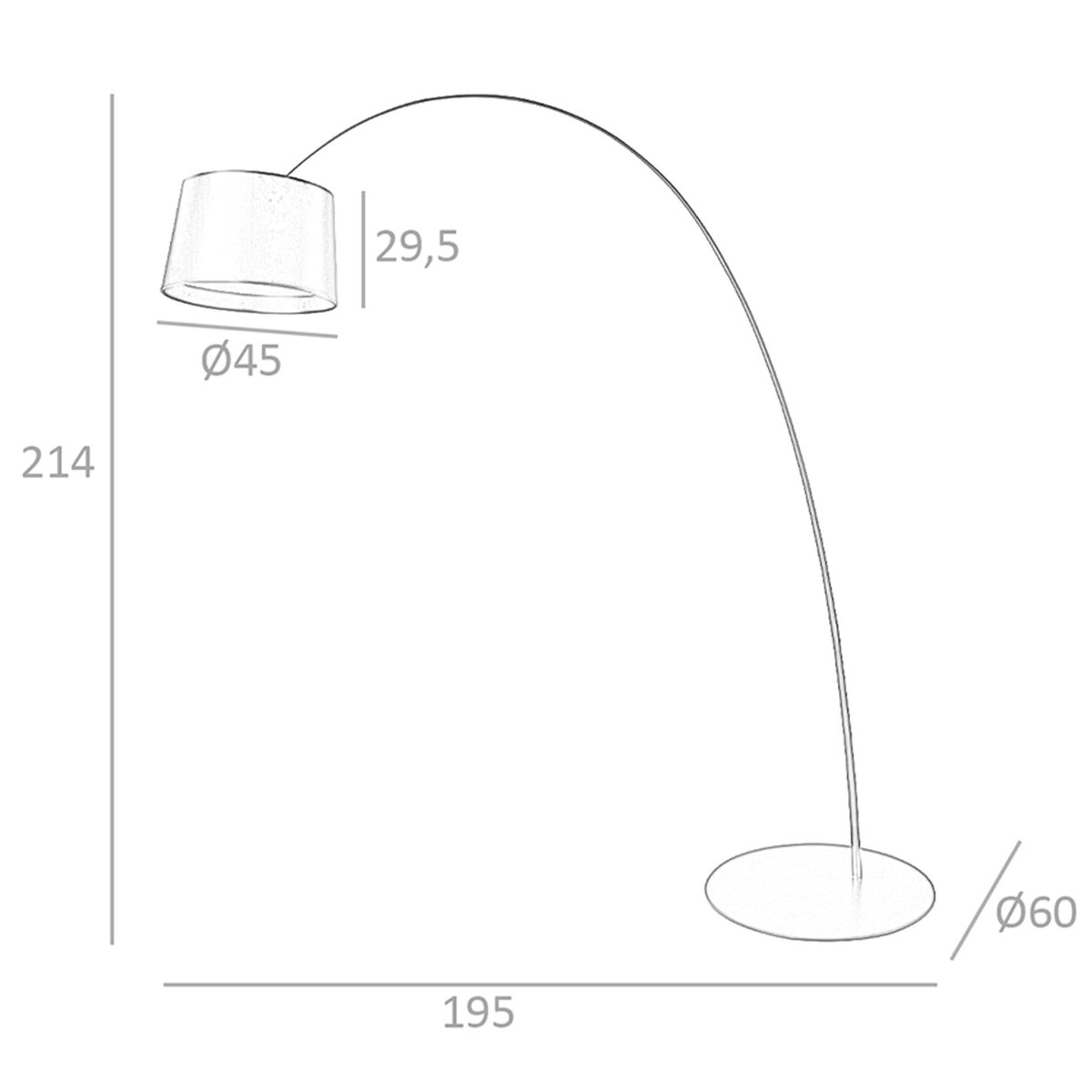 Lampadaire réglable en acier noir noir, ANGEL CERDA