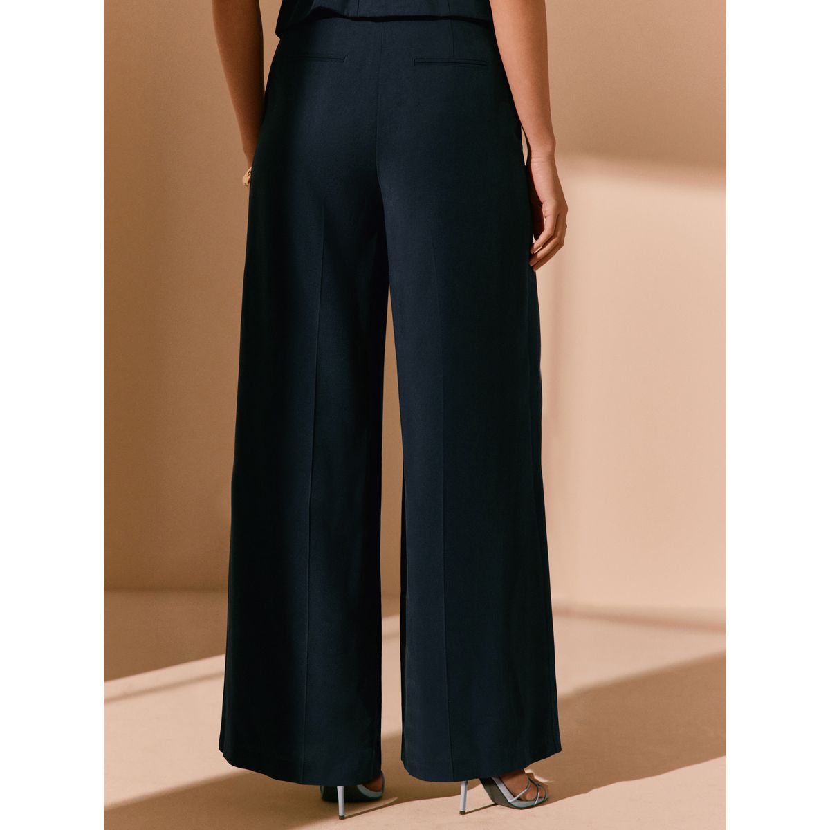 Pantalon large bleu marine, NEXT