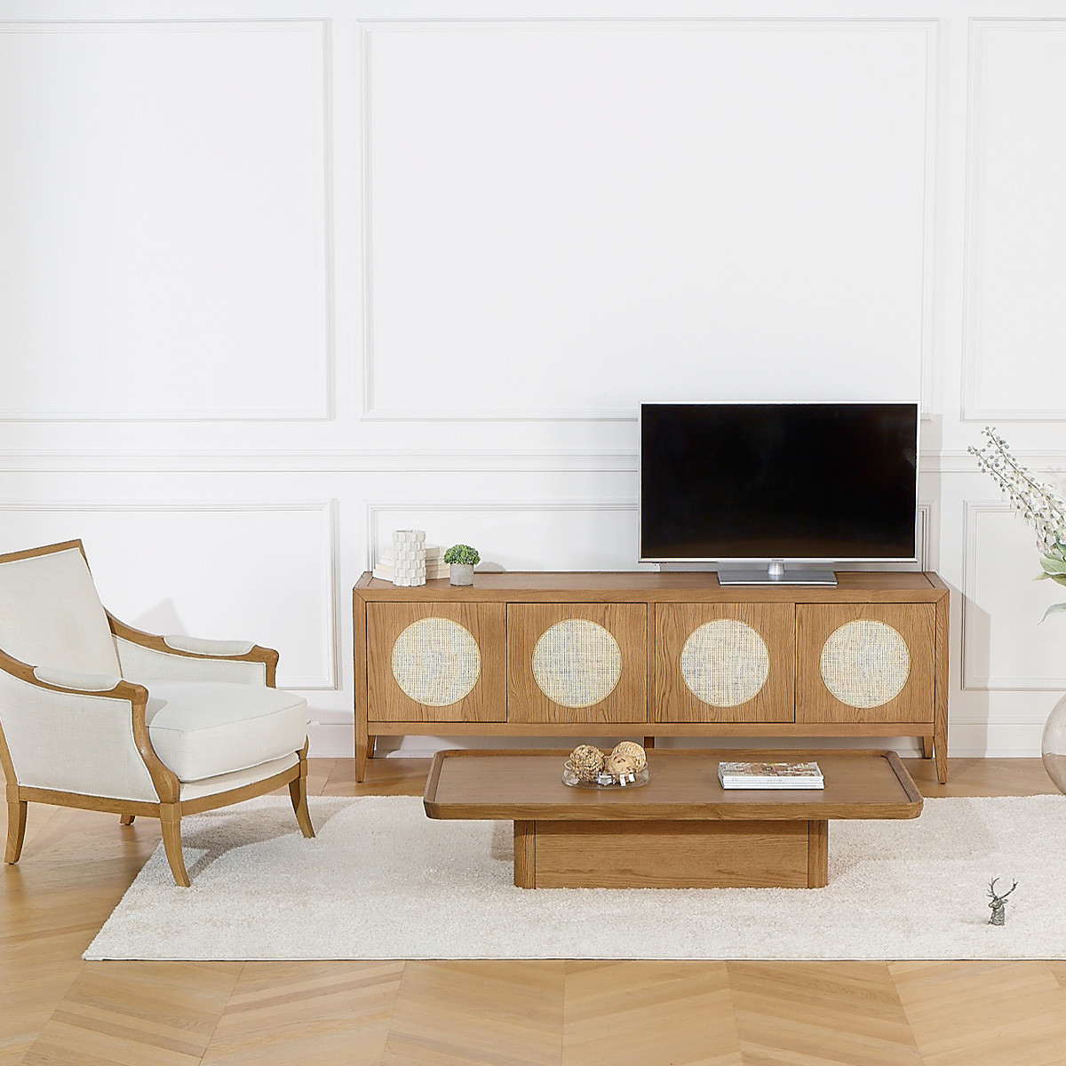 Longue table basse style contemporain en chêne SHERYL marron, ROBIN DES BOIS