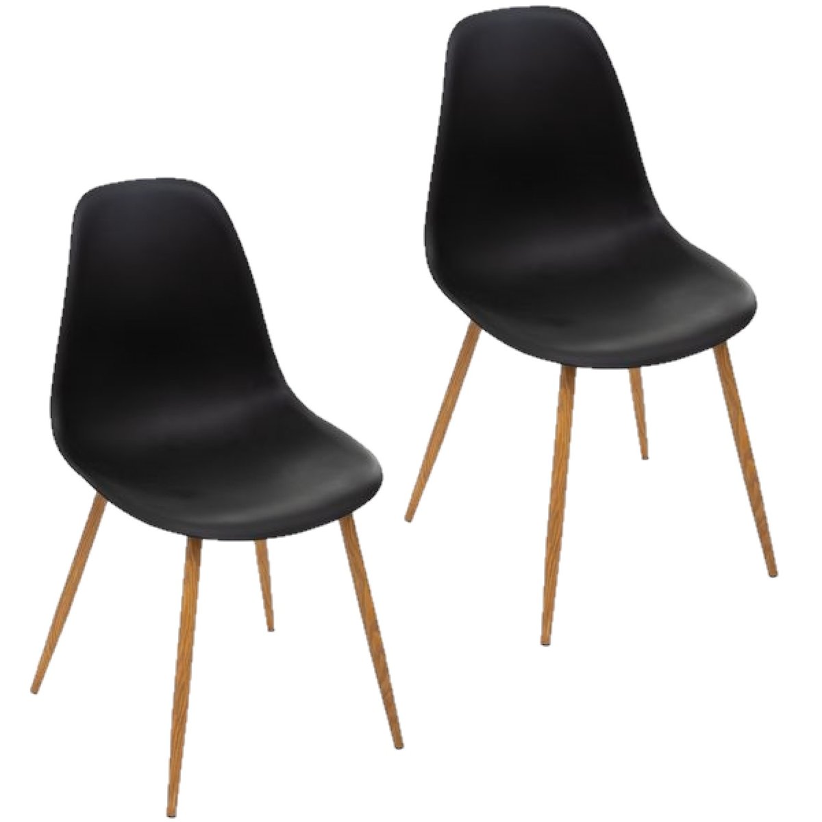 Lot de 4 chaises design scandinave TAHO noir, TOILINUX