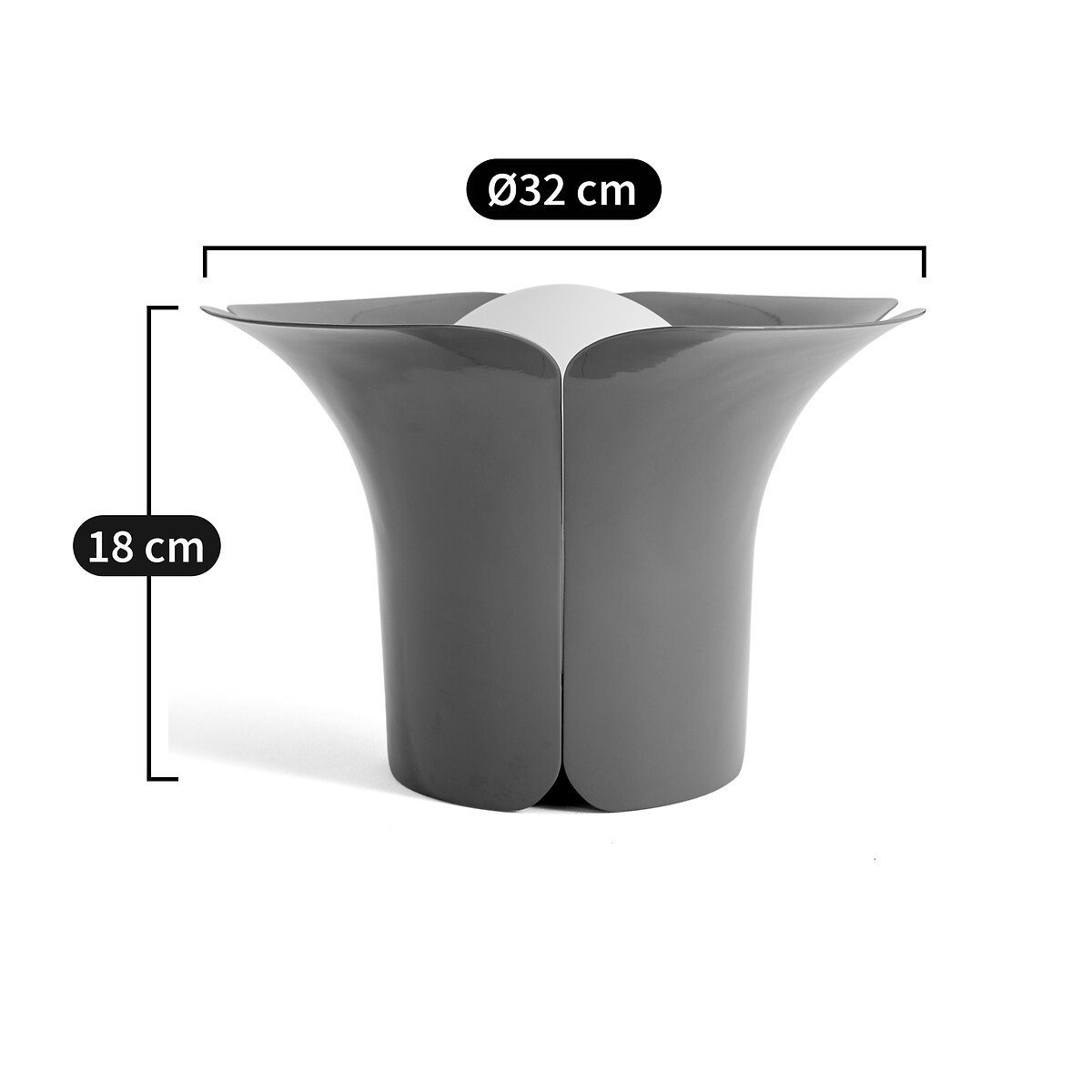 Lampe à poser tulipe, métal fer et opaline, Tessen sienne, LA REDOUTE INTERIEURS