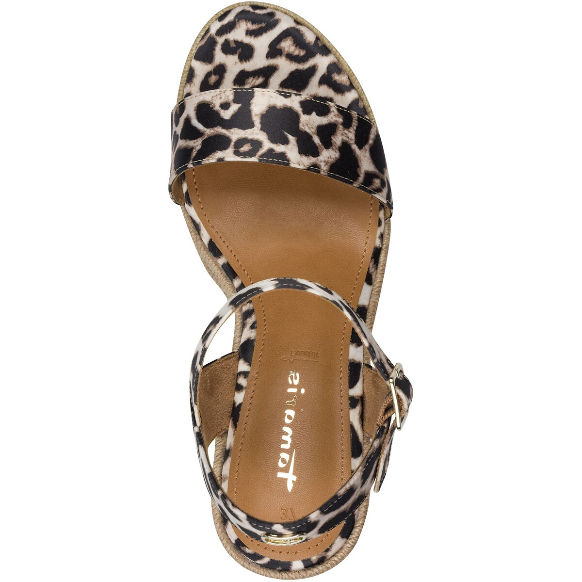 Espadrilles met sleehak luipaardprint, TAMARIS
