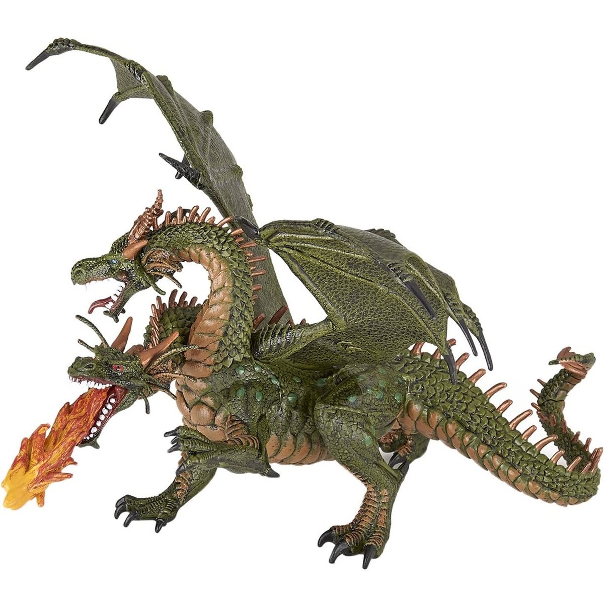 Figurine Dragon deux têtes vert, PAPO