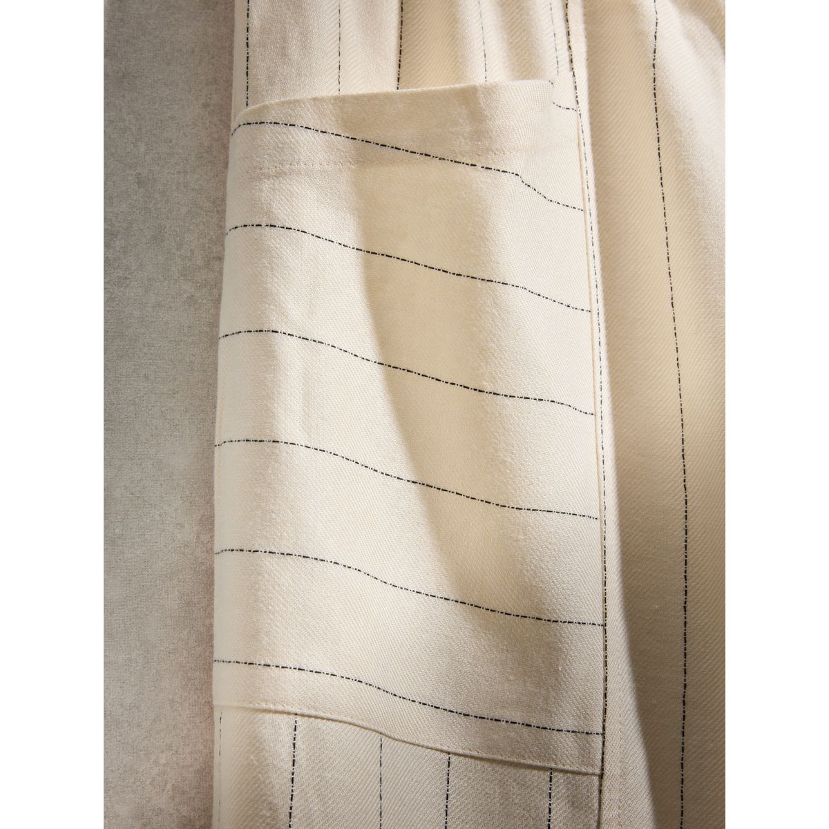 Pantalon d’intérieur en lin mélangé rayure crème, NEXT