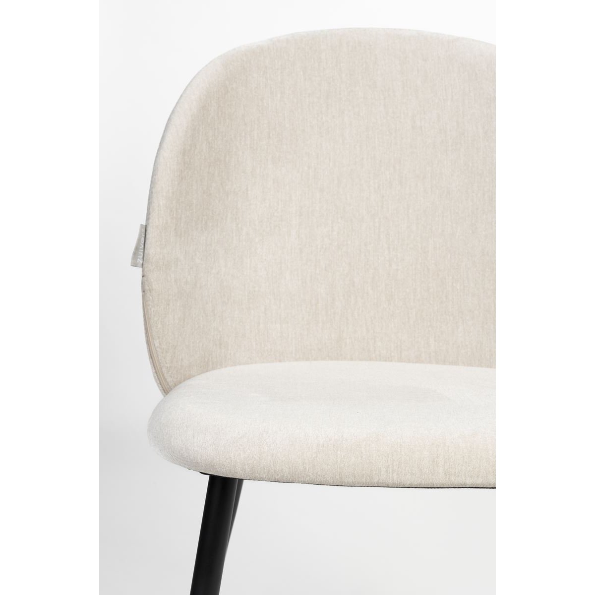 Chaise design en tissu (lot de 2) beige, ZUIVER