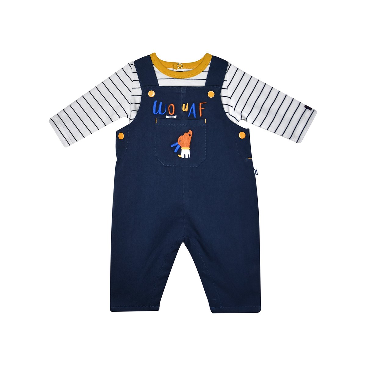 Tee shirt et salopette bebe felix bleu, SUCRE D'ORGE
