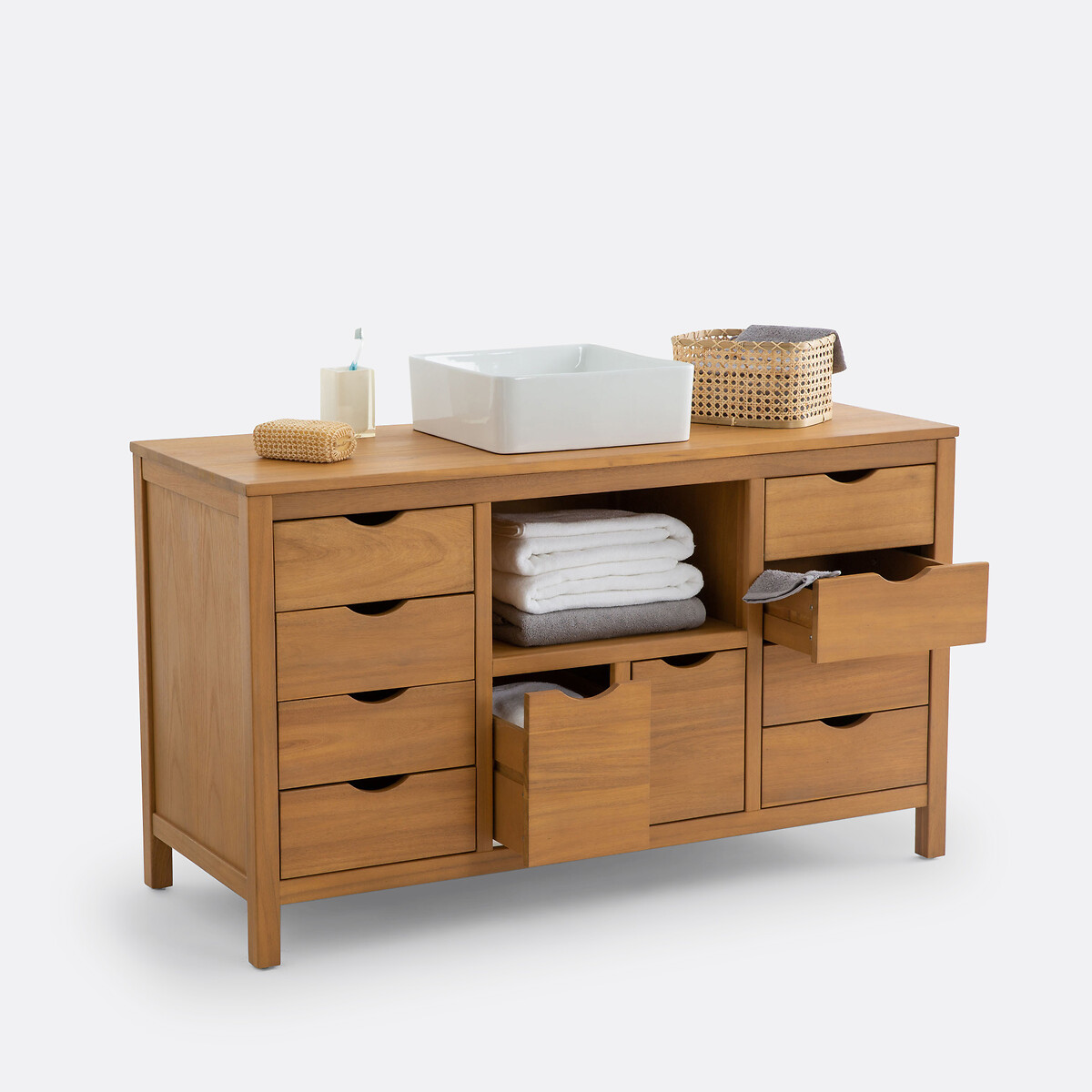 Meuble sous vasque, Sedna acacia, LA REDOUTE INTERIEURS