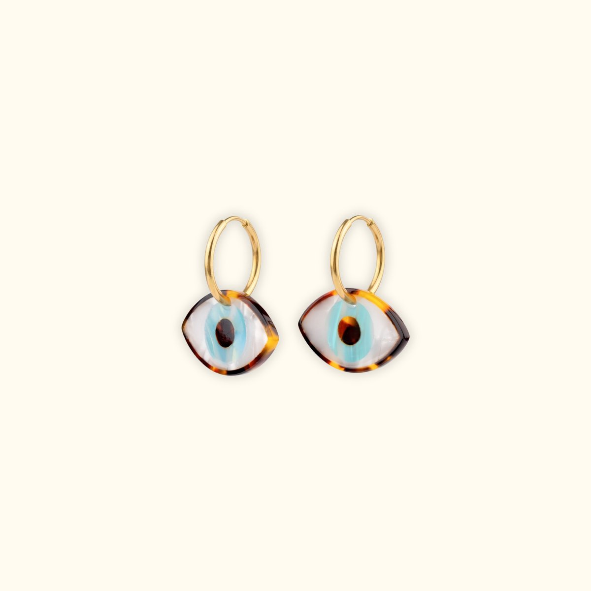 Boucles d'oreilles œil bleu blanc et bleu, COUCOU SUZETTE
