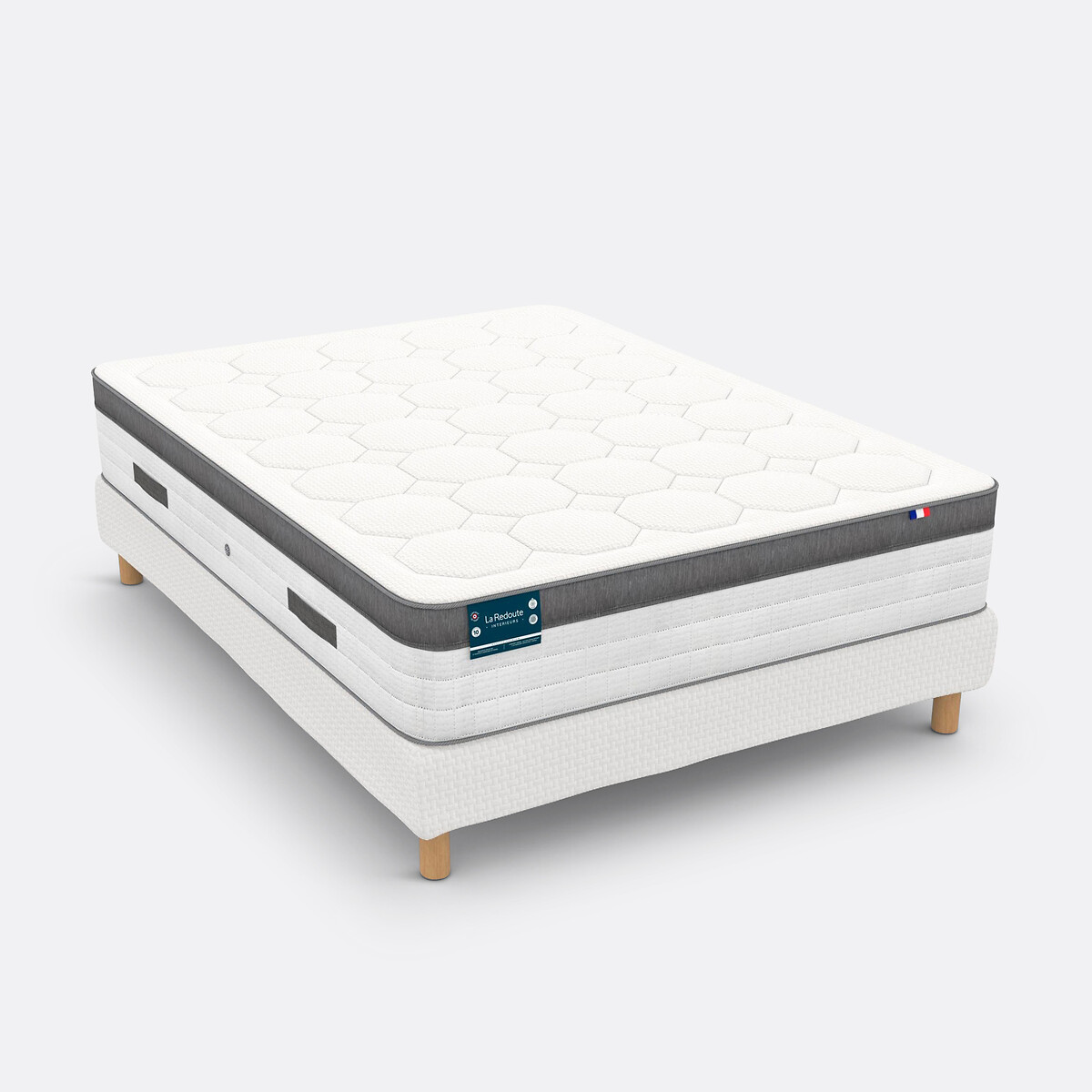 Premium matras 1134 veren, 7 zones, stevige ondersteuning, ondersteuning traagschuim wit, LA REDOUTE INTERIEURS