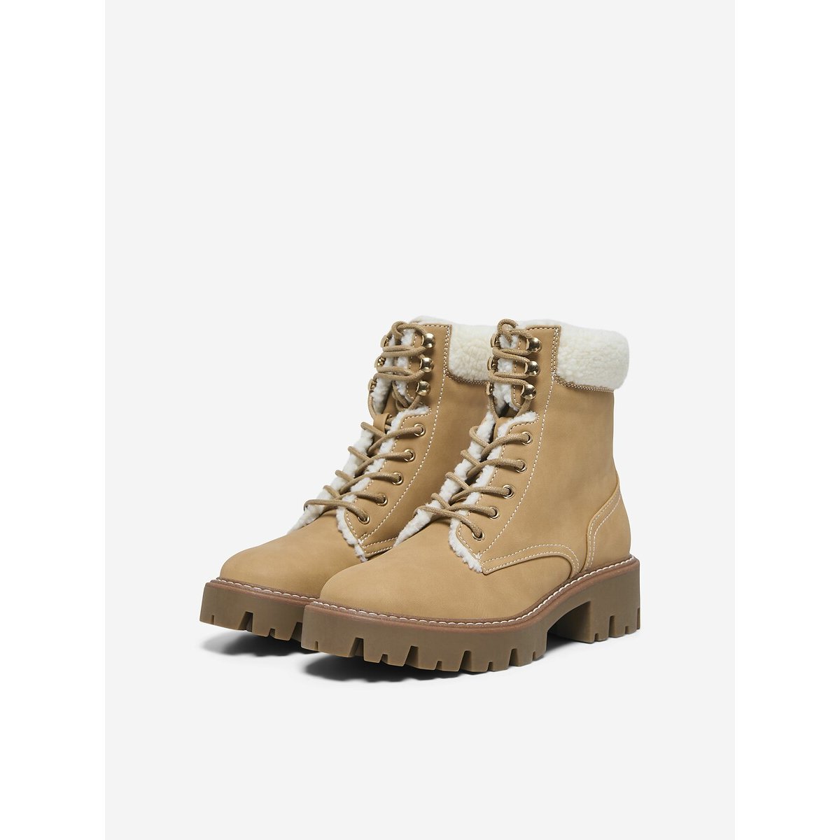 Bottines met bontvoering Betty geel , ONLY SHOES