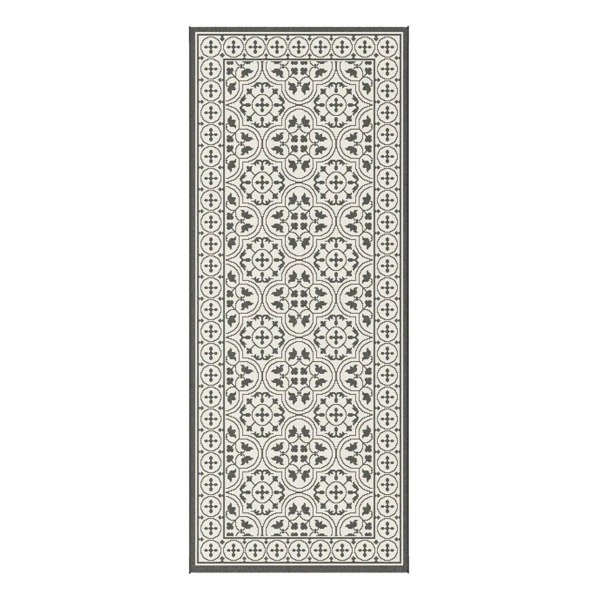 Tapis de couloir intérieur extérieur MOSAIQUE noir intense, AFK LIVING