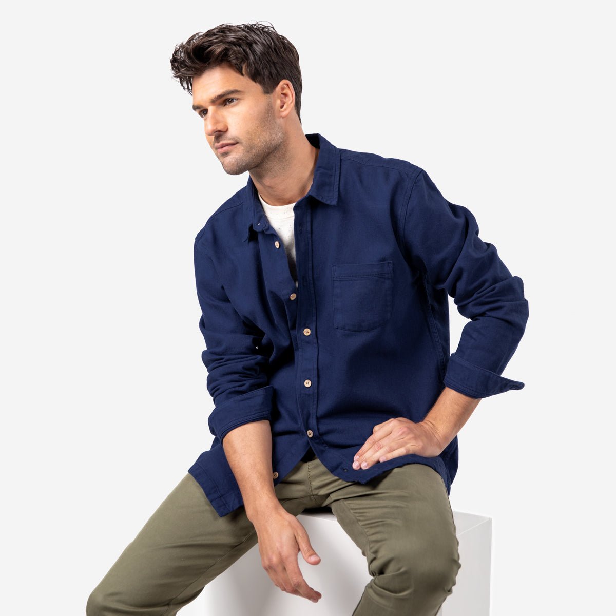 Surchemise en denim marine, BILLYBELT