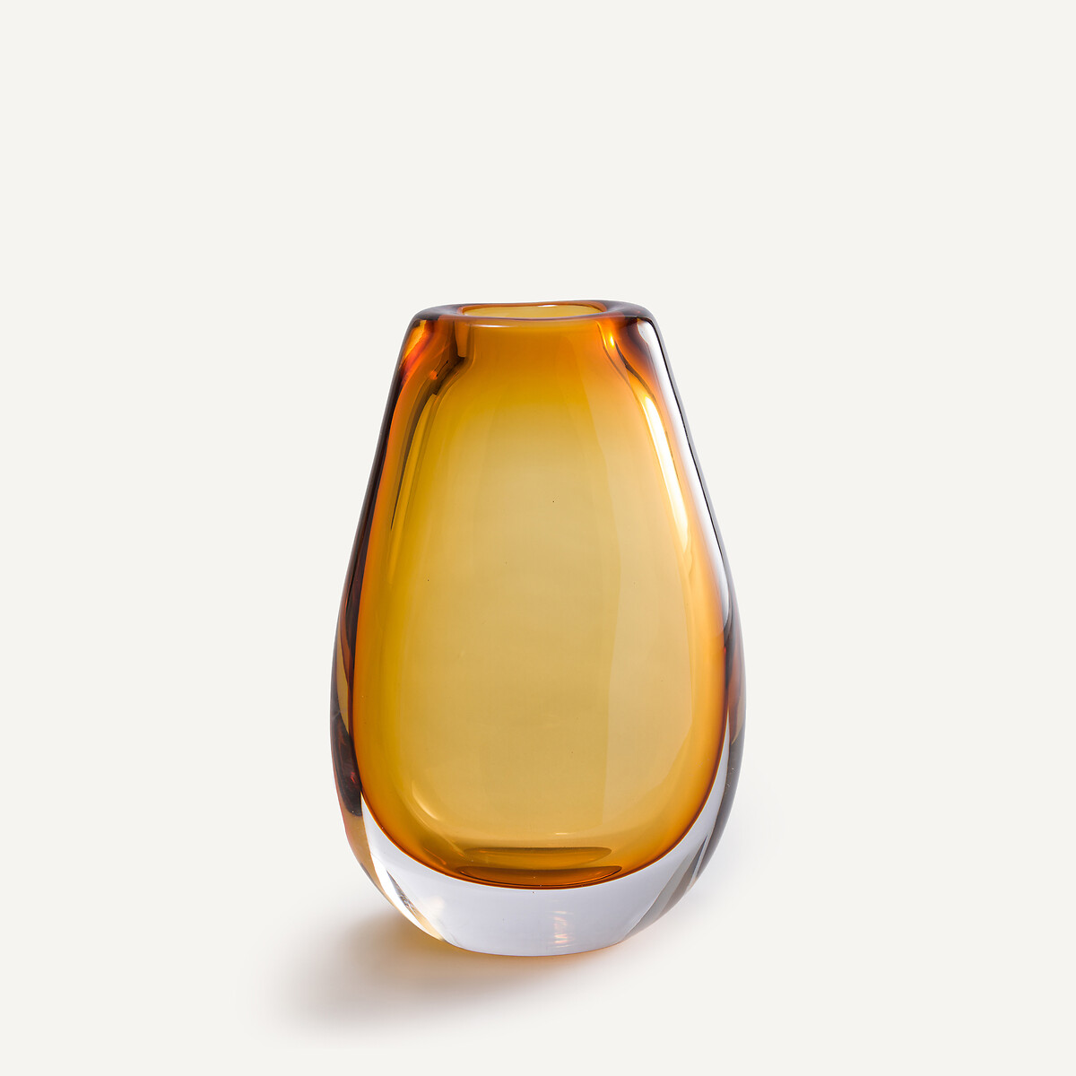 Vase en verre soufflé bouche, H26,5 cm, Myra jaune ocre, AM.PM