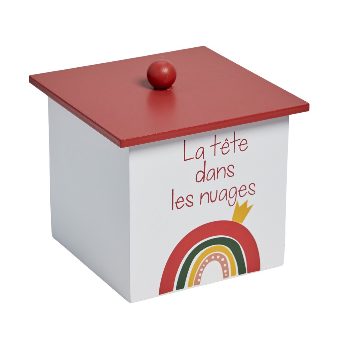 Boîte de rangement avec couvercle TETE DANS LES NUAGES blanc, FACTORY
