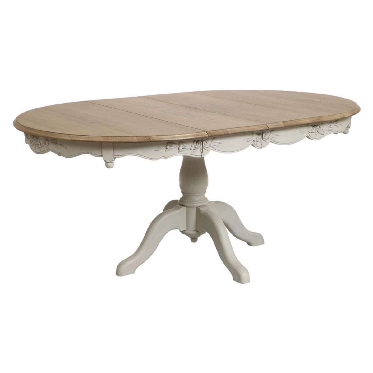 Table ronde 2 allonges - ROMANCE blanc, INTERIOR'S